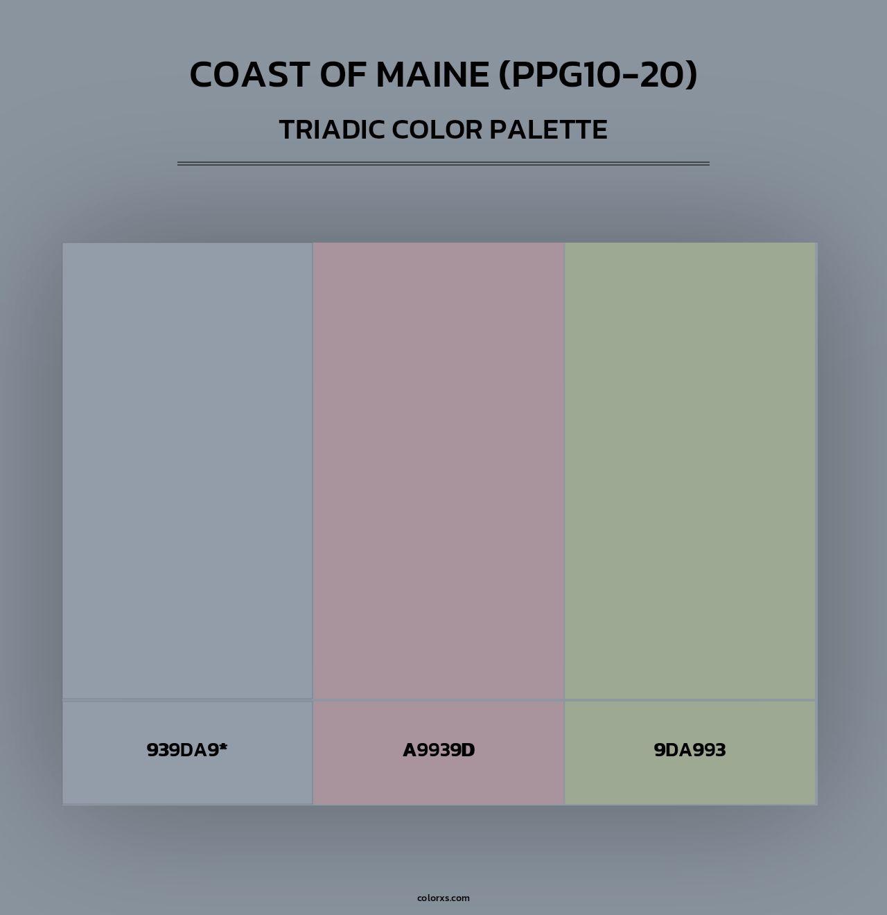 Coast Of Maine (PPG10-20) - Triadic Color Palette