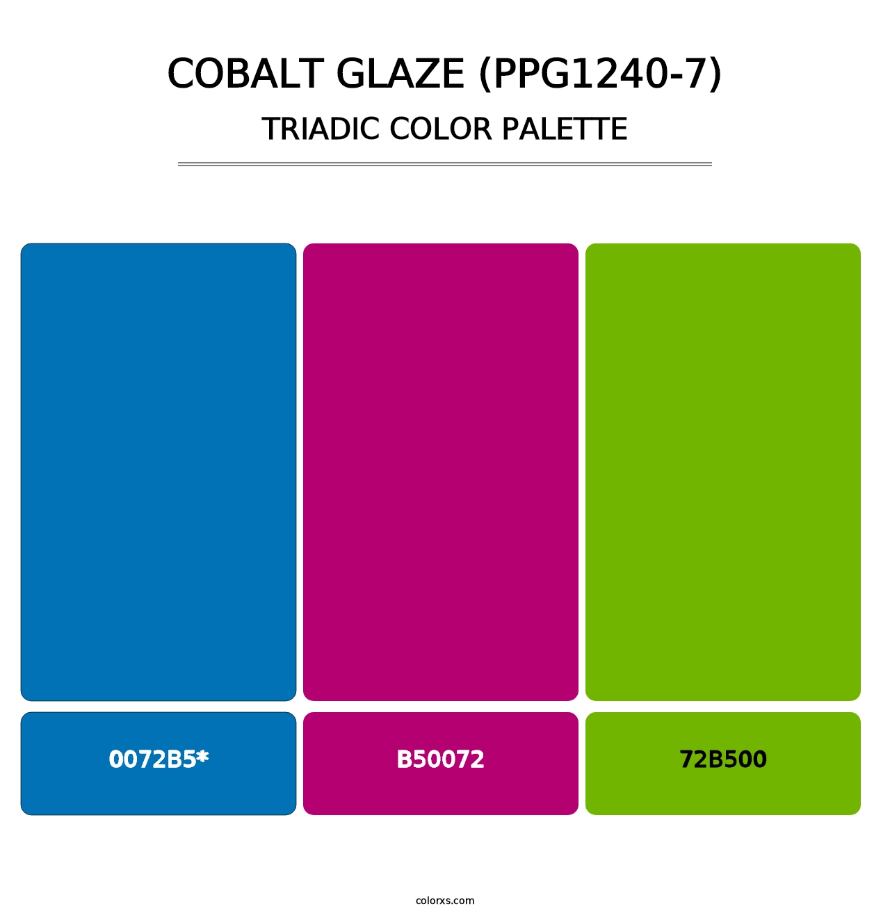 Cobalt Glaze (PPG1240-7) - Triadic Color Palette