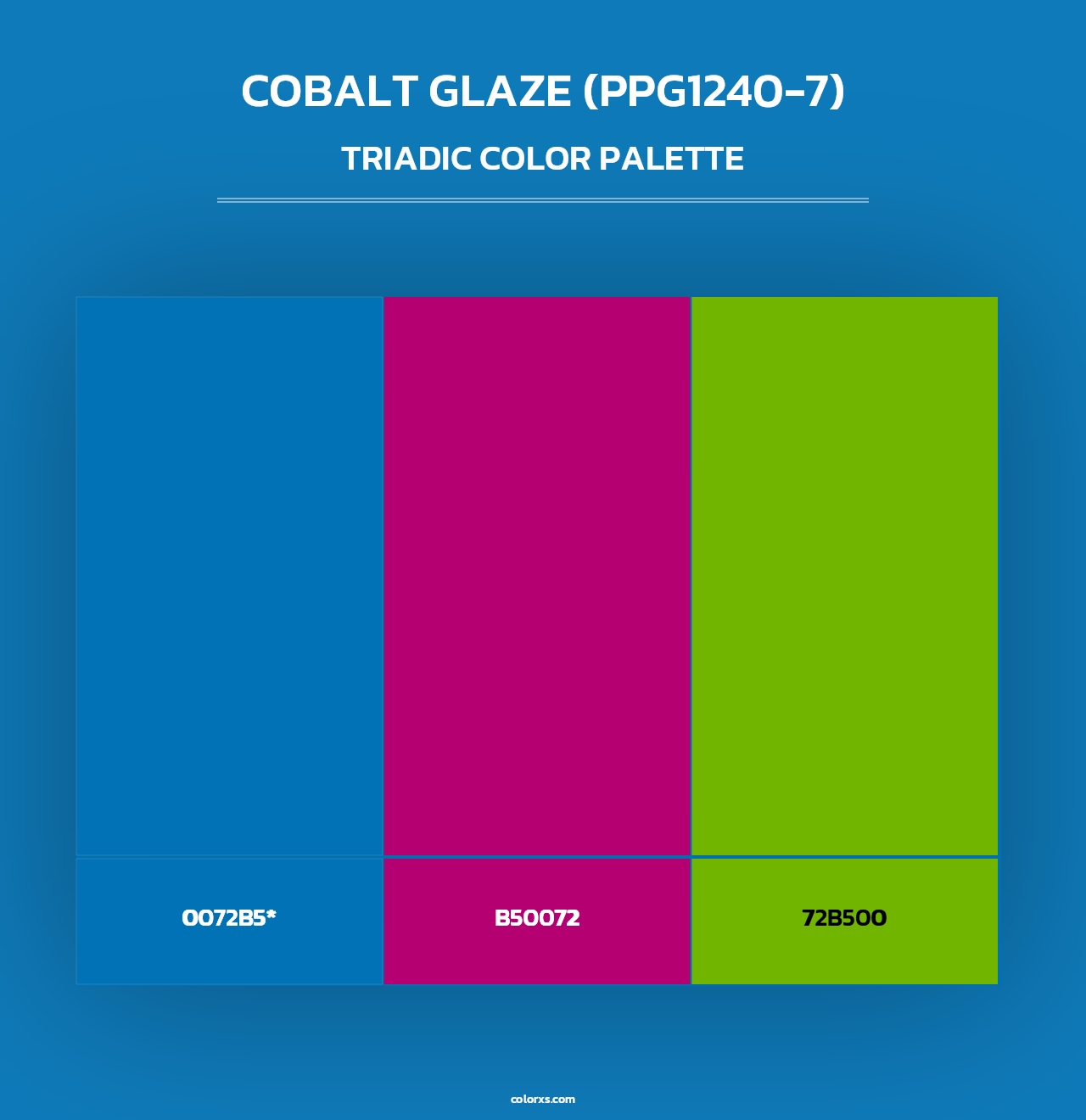 Cobalt Glaze (PPG1240-7) - Triadic Color Palette
