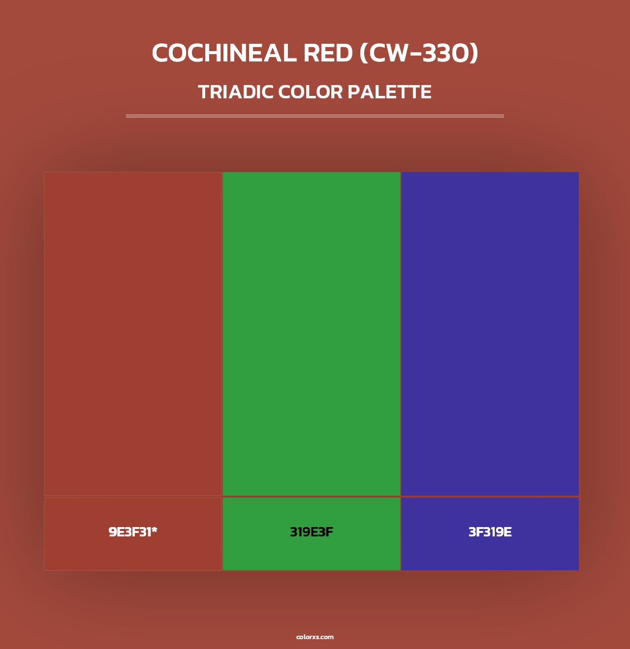 Cochineal Red (CW-330) - Triadic Color Palette