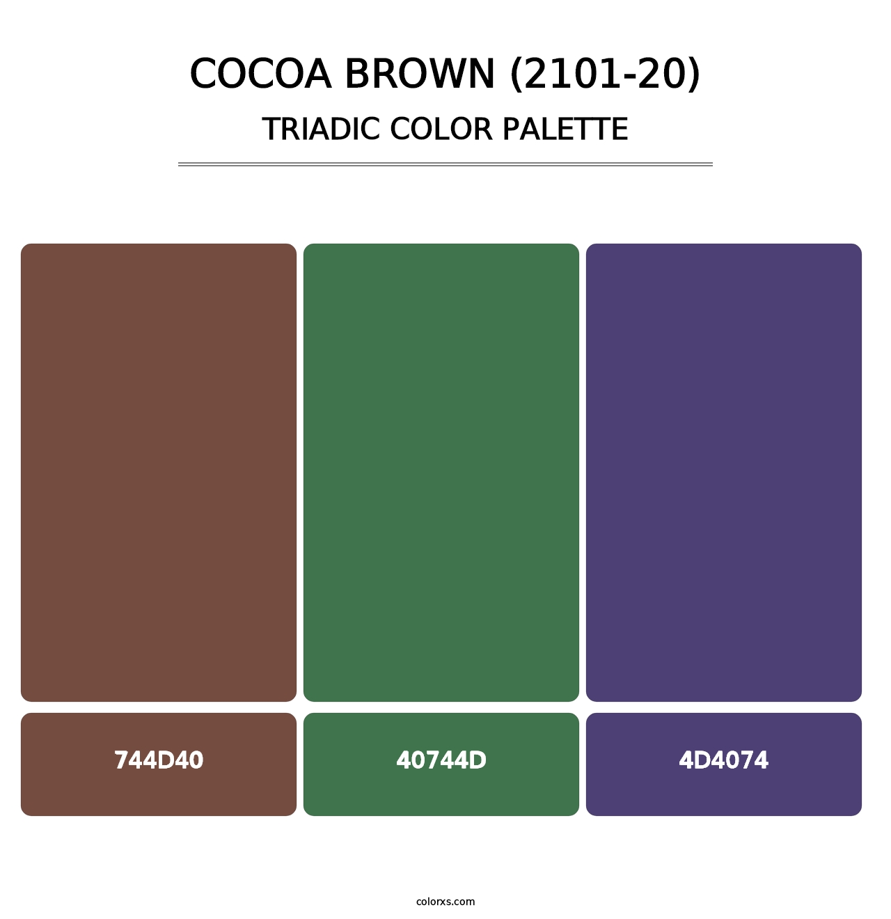 Cocoa Brown (2101-20) - Triadic Color Palette
