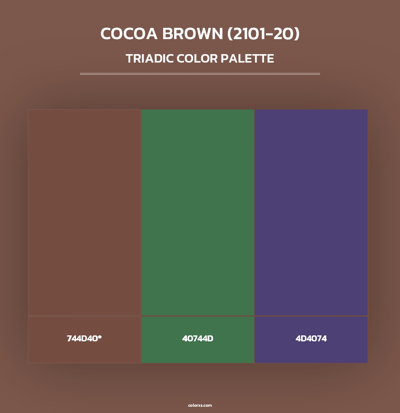 Cocoa Brown (2101-20) - Triadic Color Palette