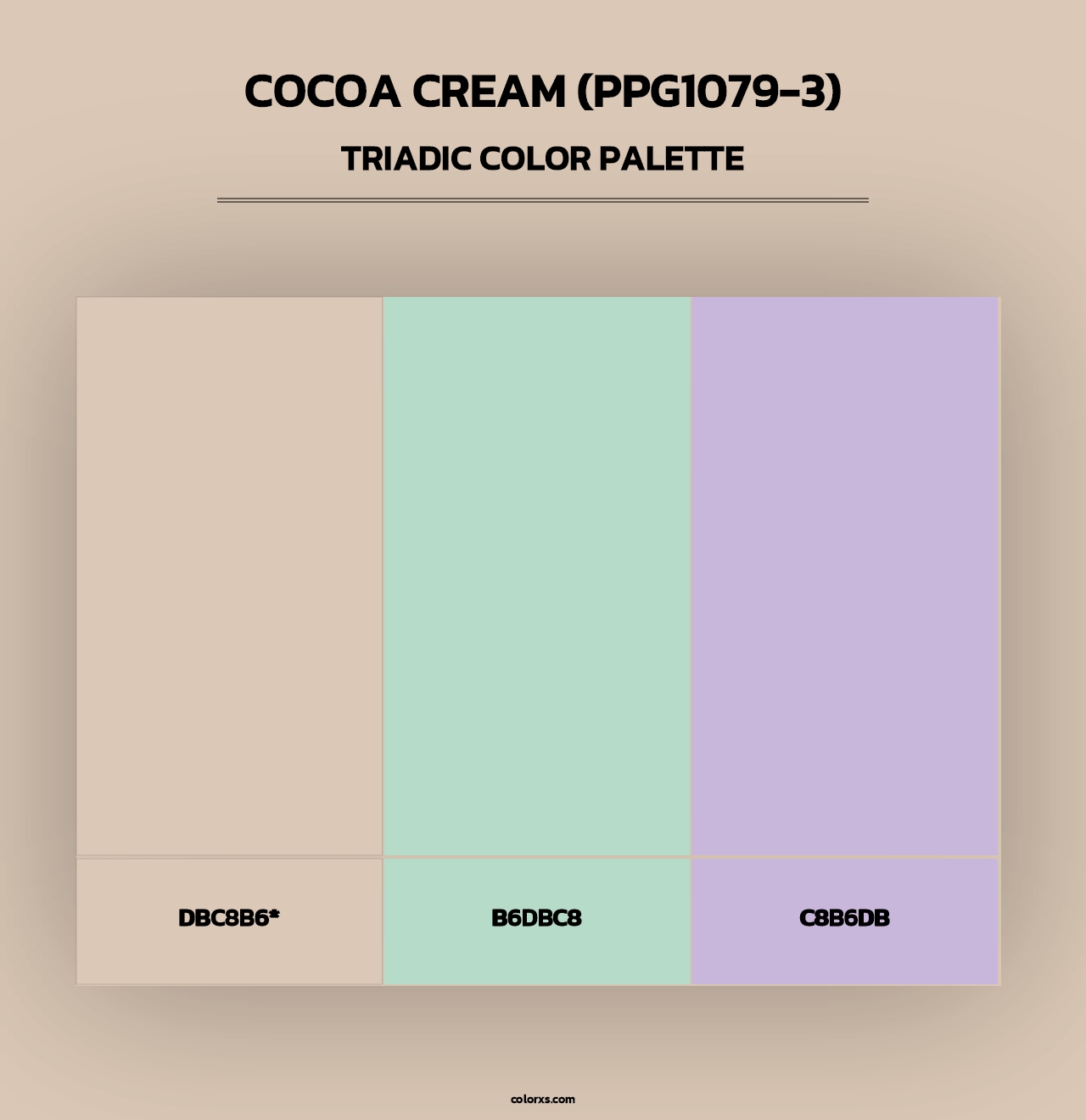 Cocoa Cream (PPG1079-3) - Triadic Color Palette