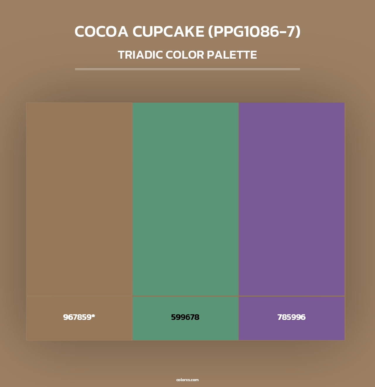Cocoa Cupcake (PPG1086-7) - Triadic Color Palette