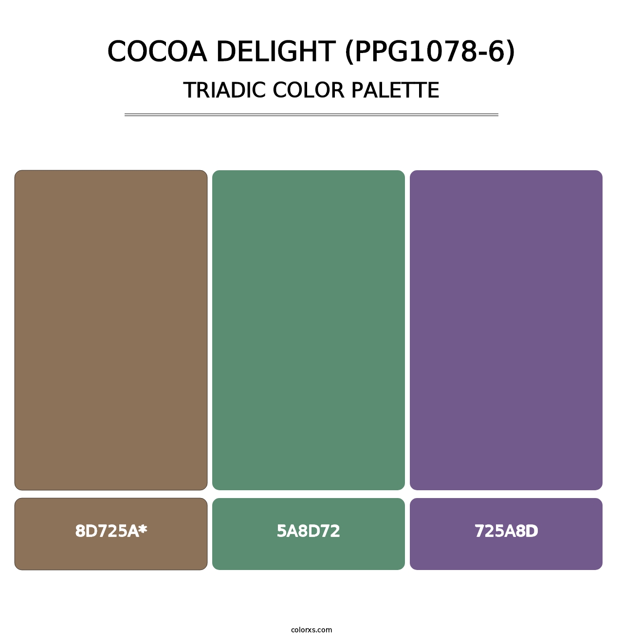 Cocoa Delight (PPG1078-6) - Triadic Color Palette