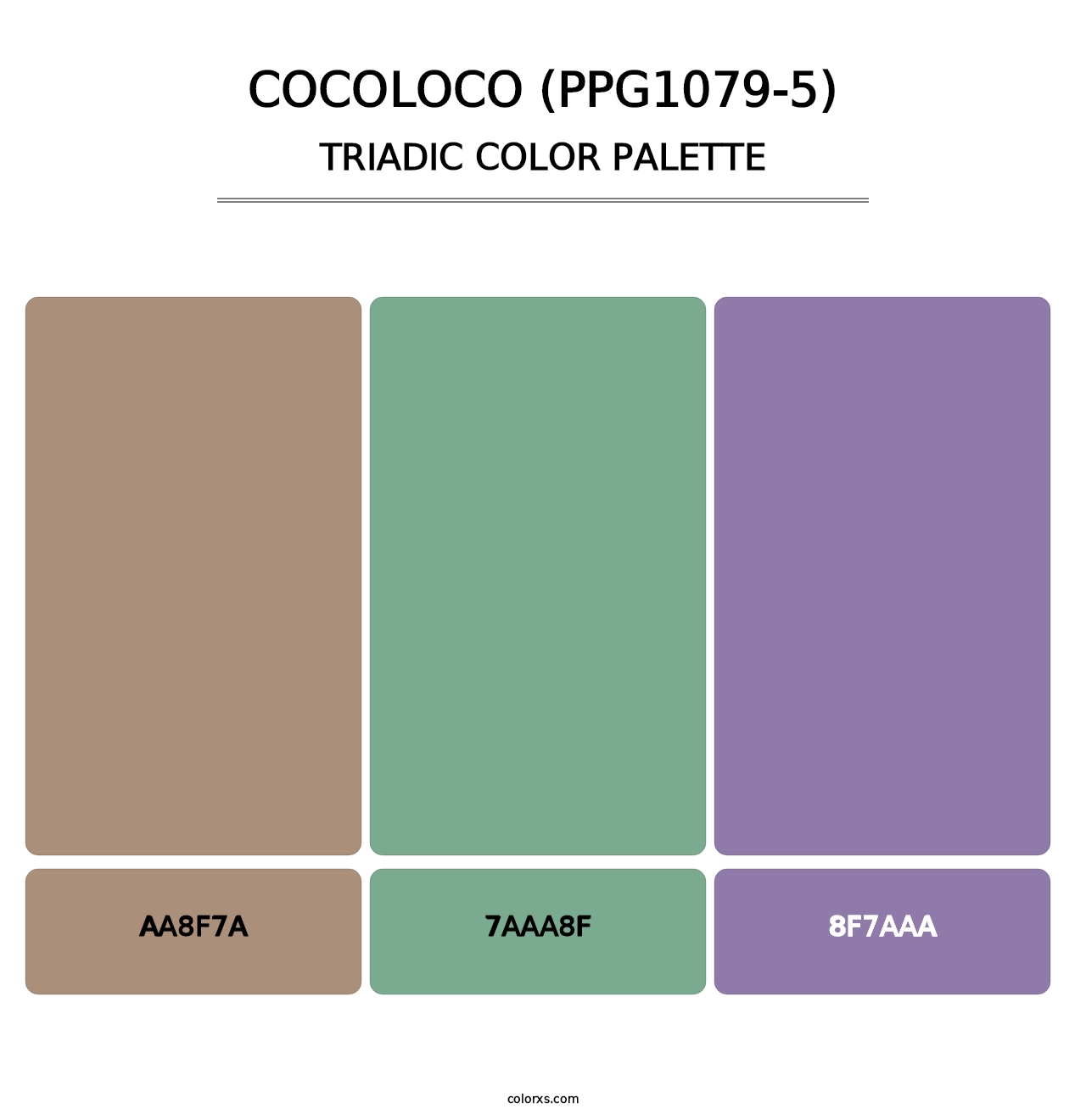 Cocoloco (PPG1079-5) - Triadic Color Palette