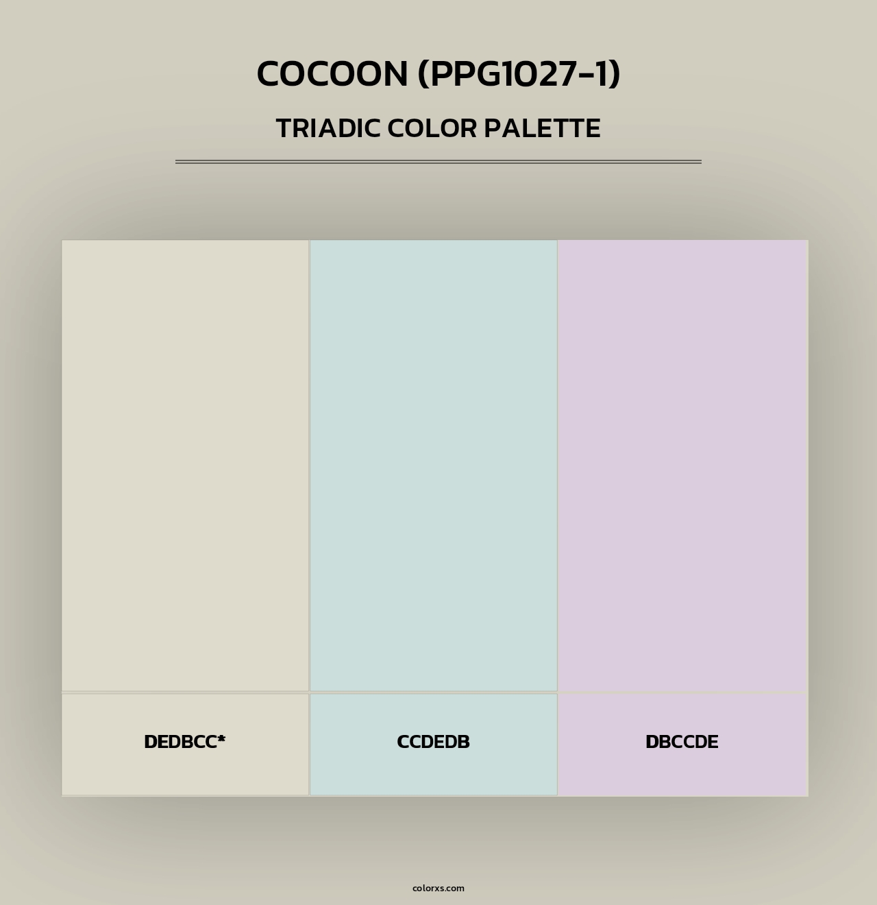 Cocoon (PPG1027-1) - Triadic Color Palette
