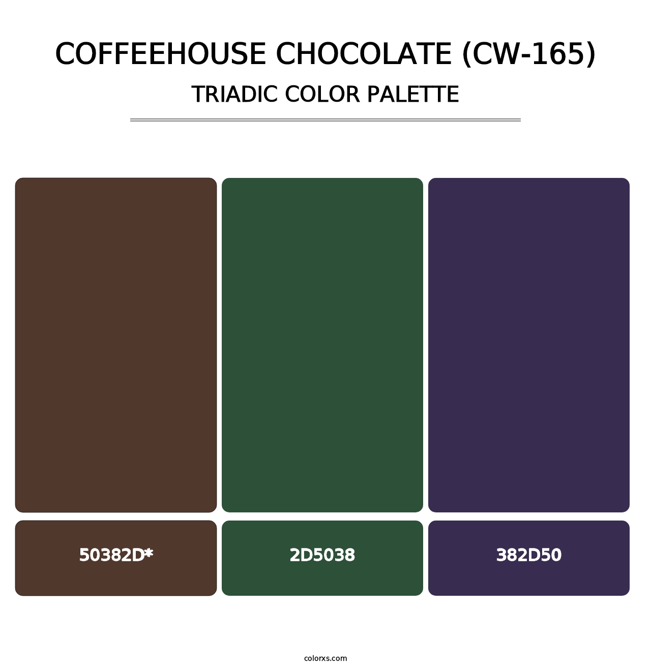 Coffeehouse Chocolate (CW-165) - Triadic Color Palette