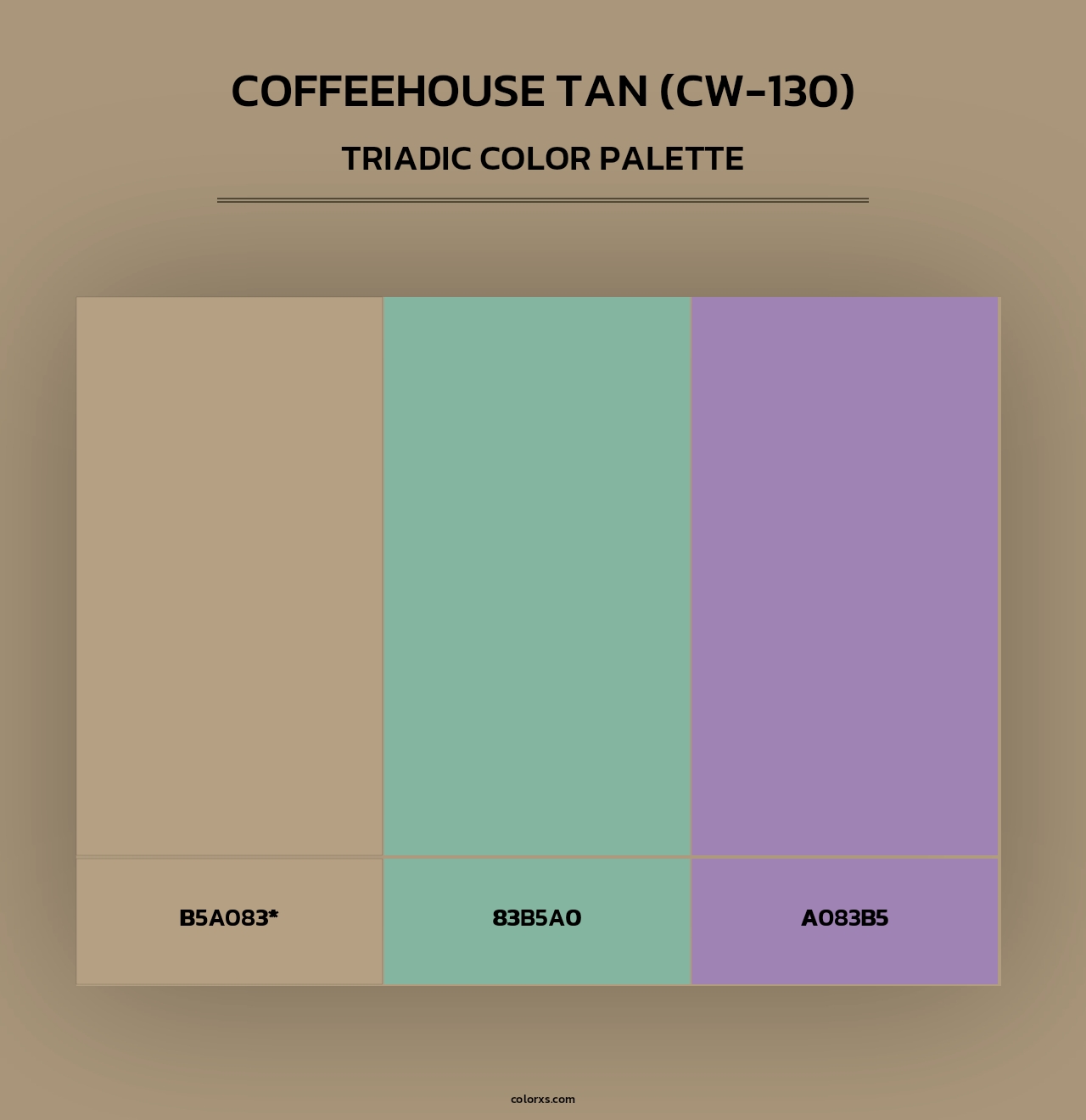 Coffeehouse Tan (CW-130) - Triadic Color Palette
