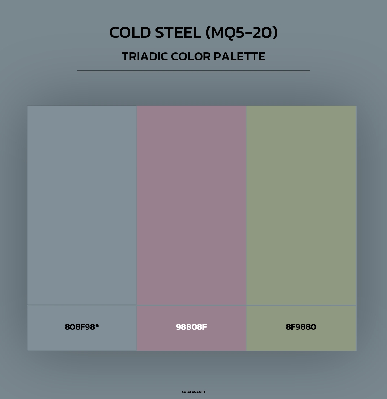 Cold Steel (MQ5-20) - Triadic Color Palette