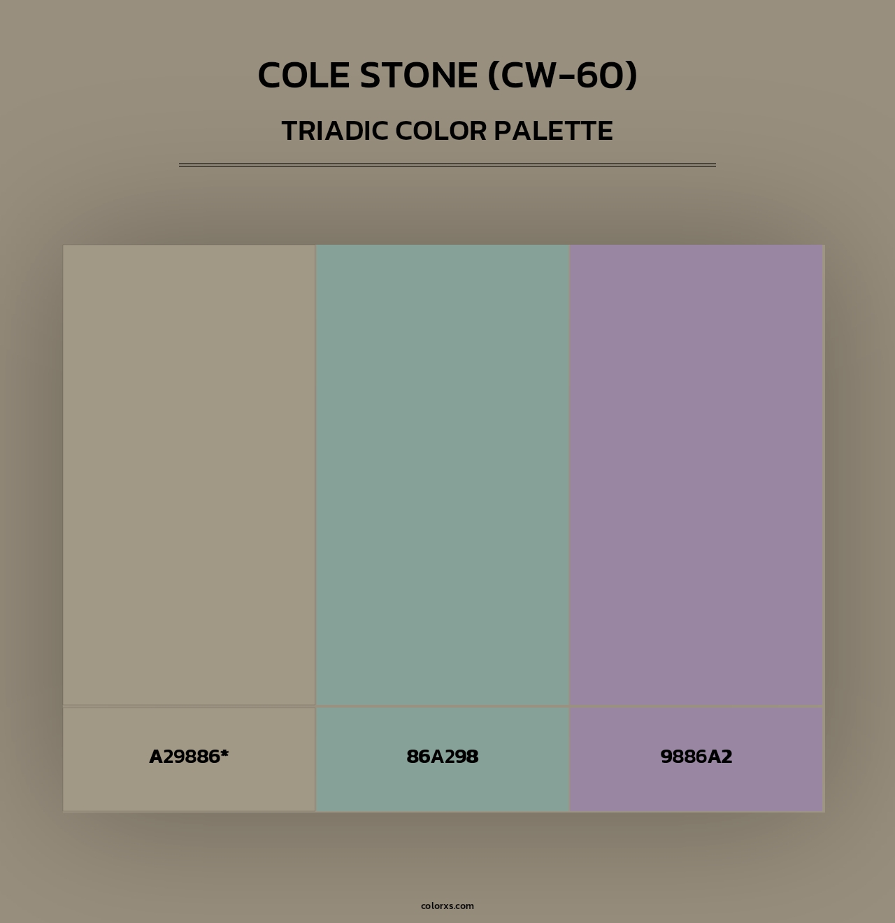 Cole Stone (CW-60) - Triadic Color Palette