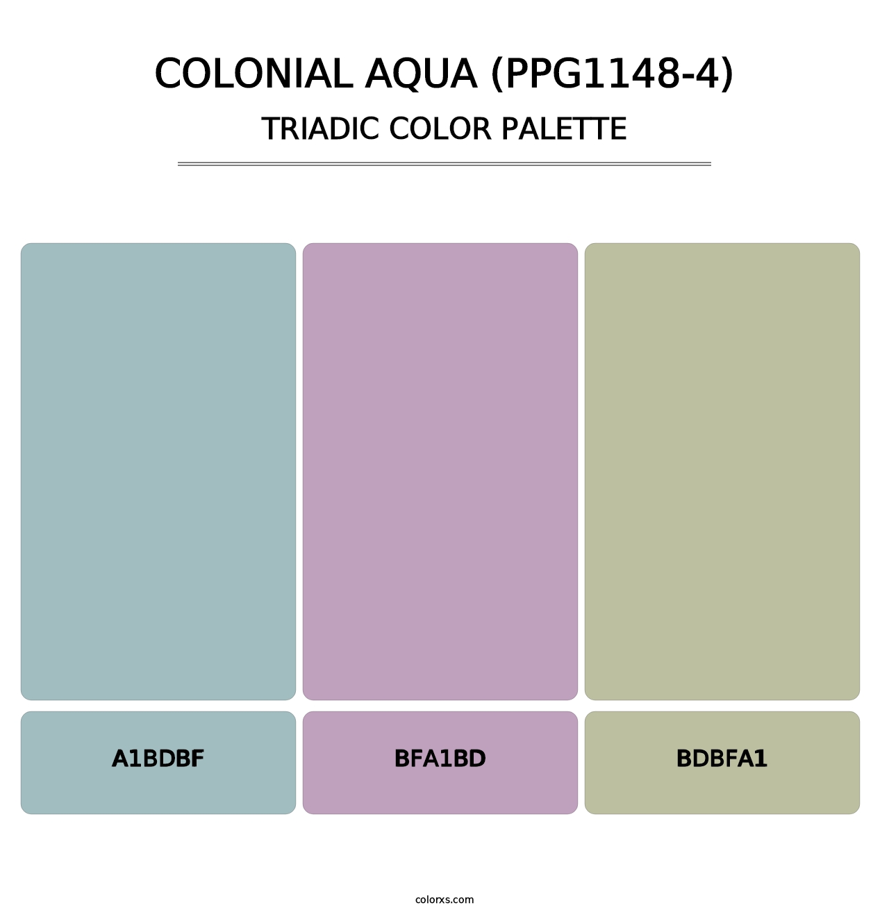 Colonial Aqua (PPG1148-4) - Triadic Color Palette