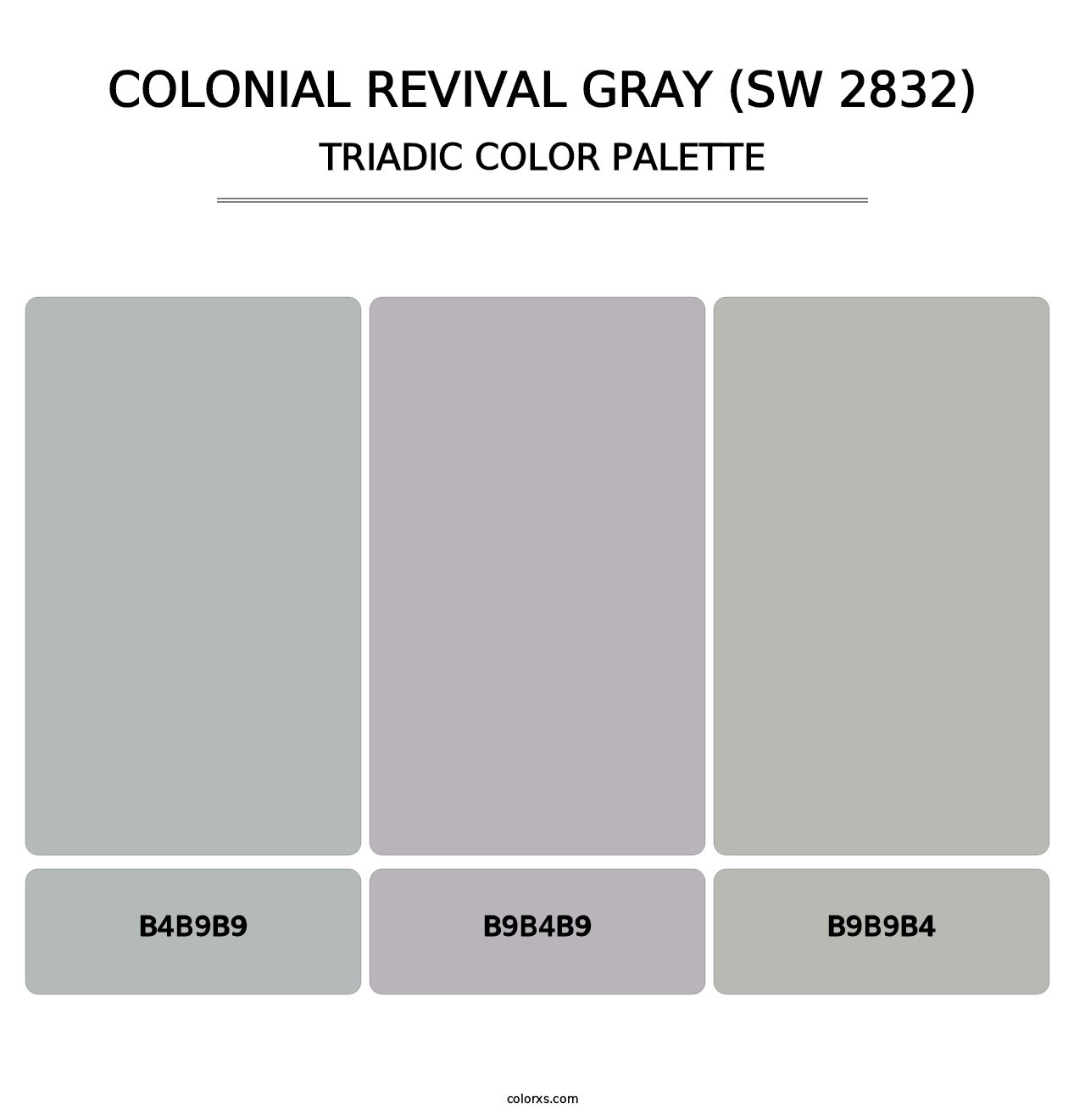 Colonial Revival Gray (SW 2832) - Triadic Color Palette