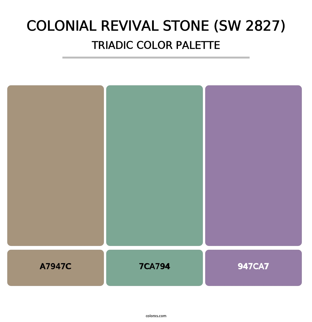 Colonial Revival Stone (SW 2827) - Triadic Color Palette