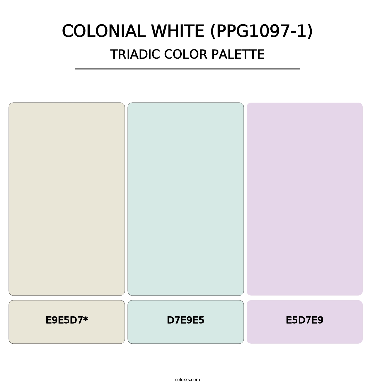 Colonial White (PPG1097-1) - Triadic Color Palette