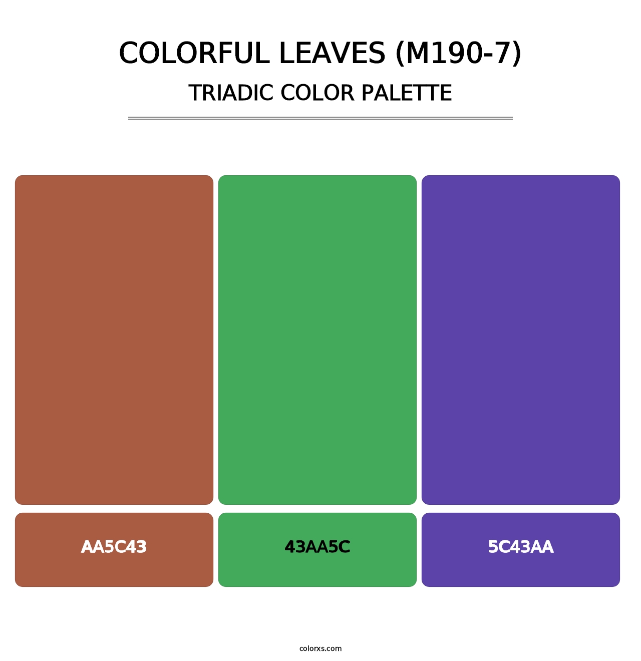 Colorful Leaves (M190-7) - Triadic Color Palette