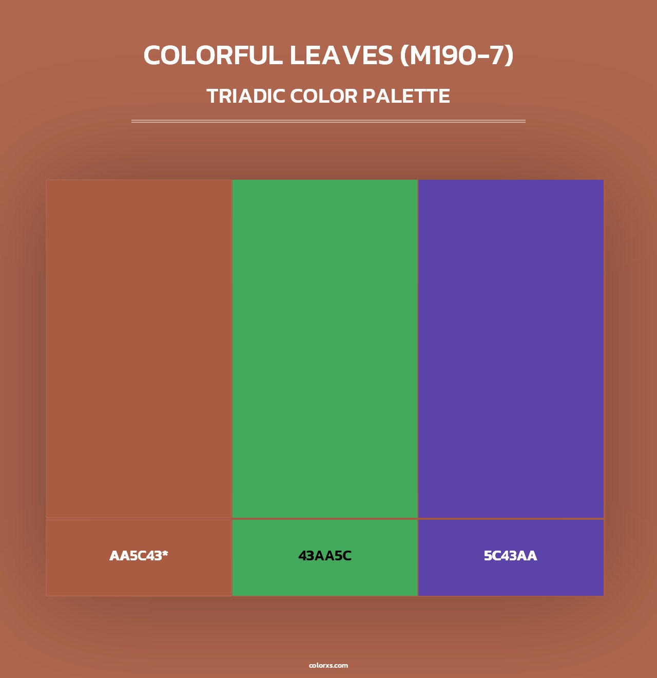 Colorful Leaves (M190-7) - Triadic Color Palette