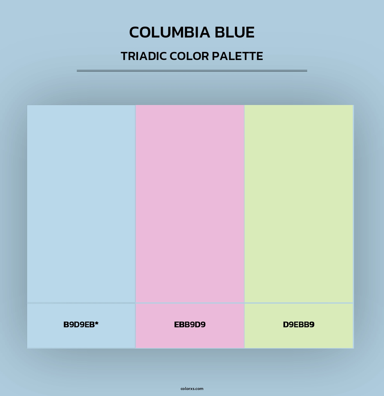 Columbia Blue - Triadic Color Palette