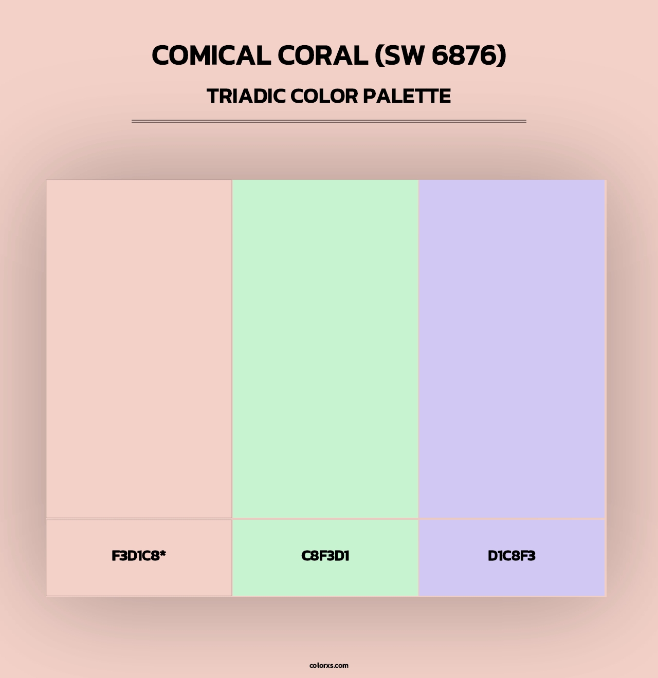 Comical Coral (SW 6876) - Triadic Color Palette
