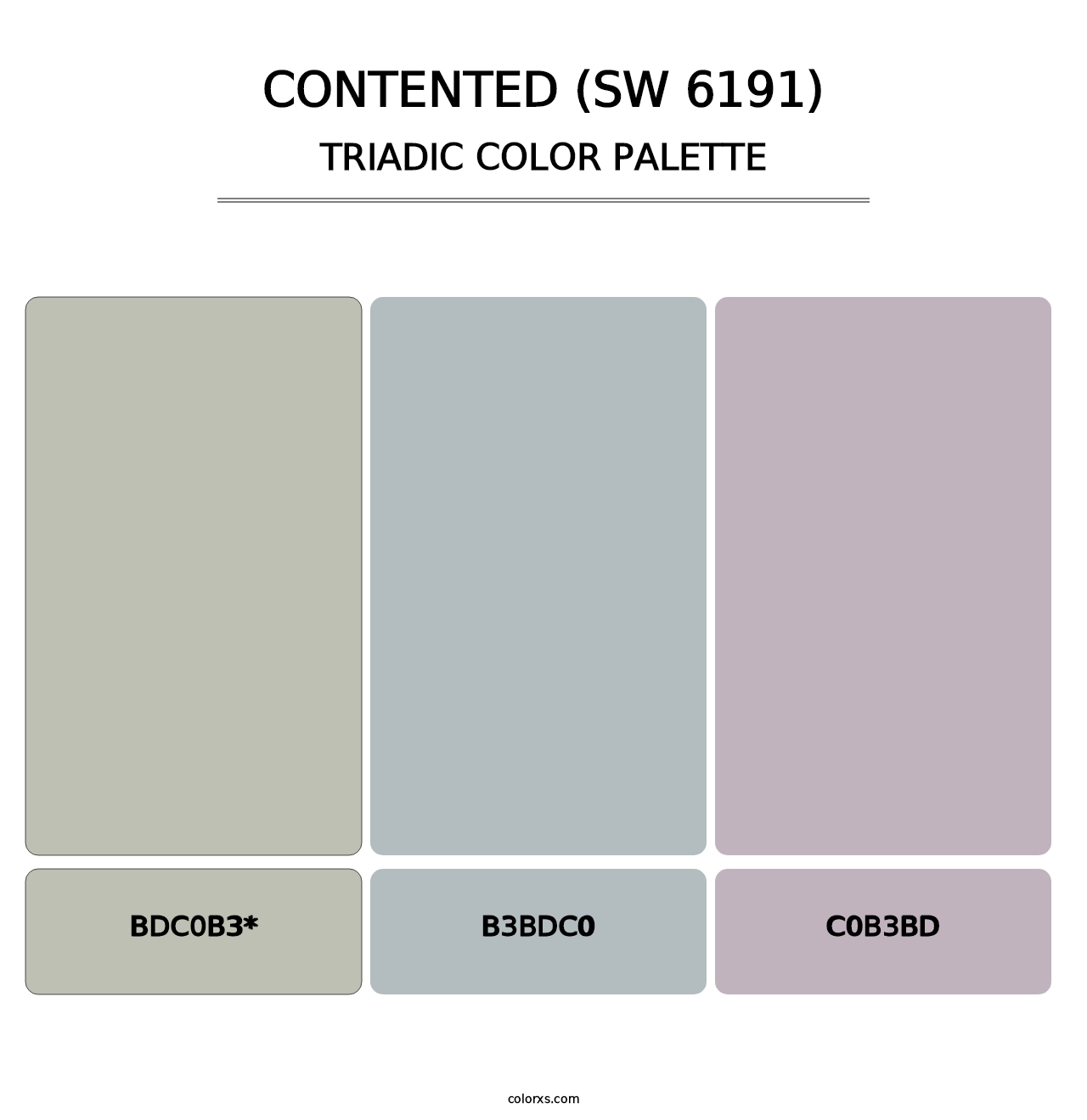 Contented (SW 6191) - Triadic Color Palette