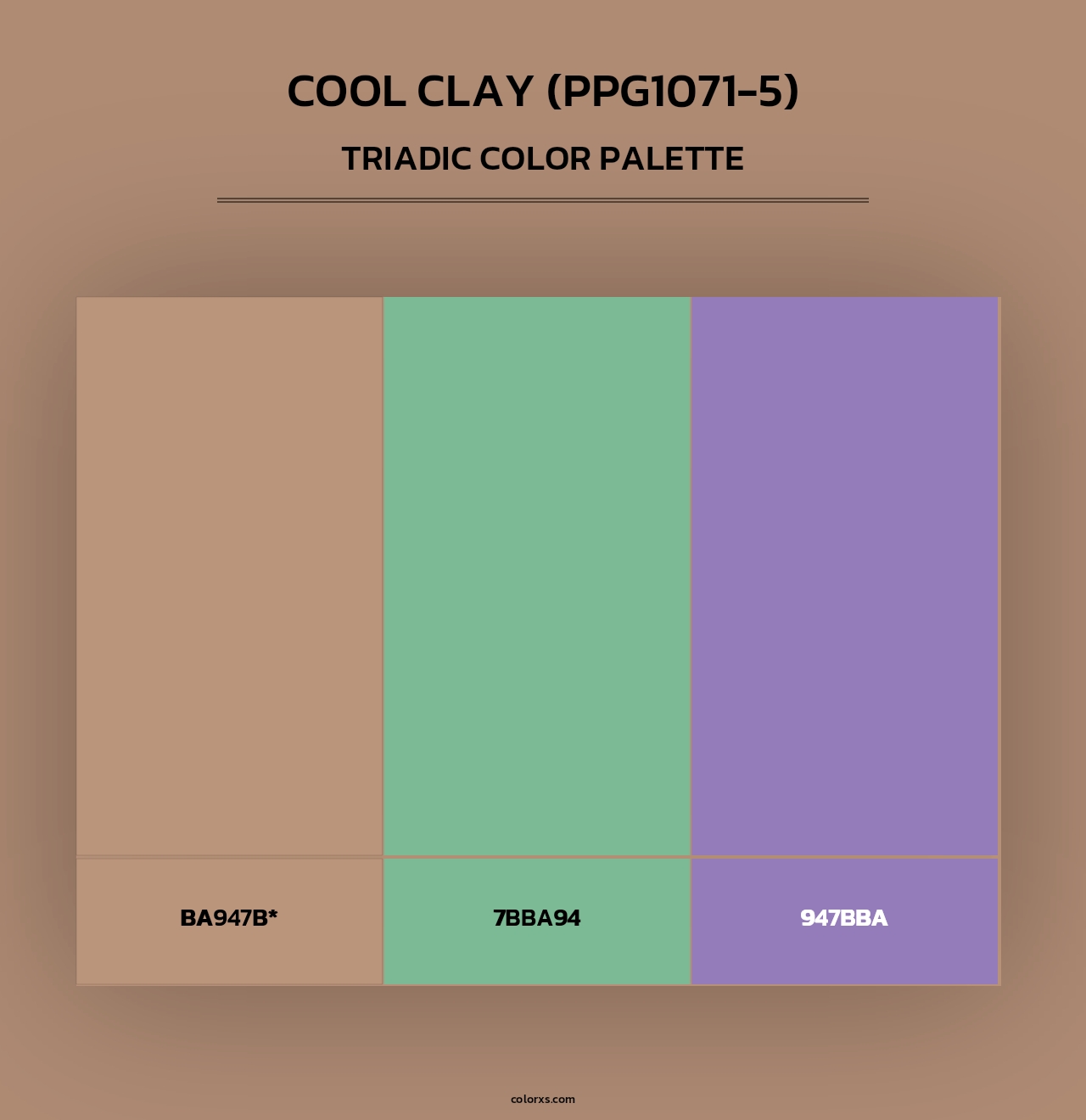 Cool Clay (PPG1071-5) - Triadic Color Palette