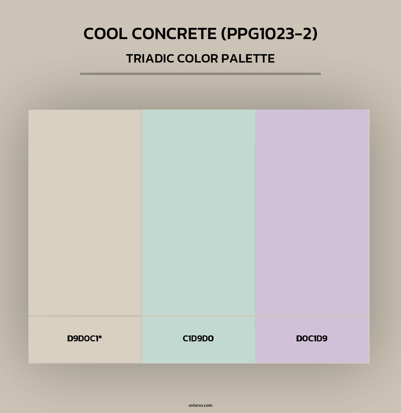 Cool Concrete (PPG1023-2) - Triadic Color Palette