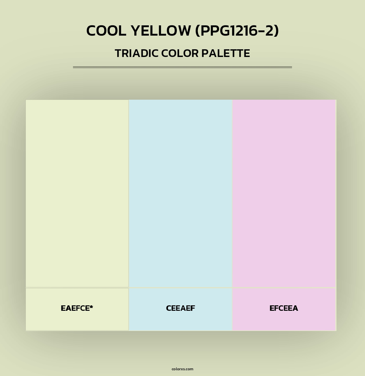 Cool Yellow (PPG1216-2) - Triadic Color Palette