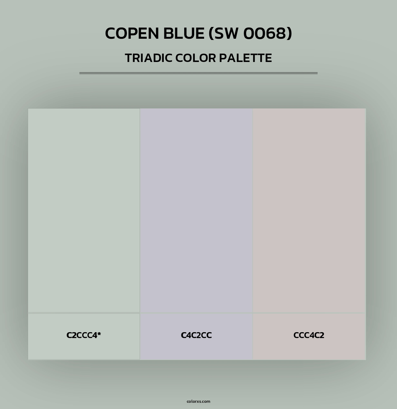 Copen Blue (SW 0068) - Triadic Color Palette