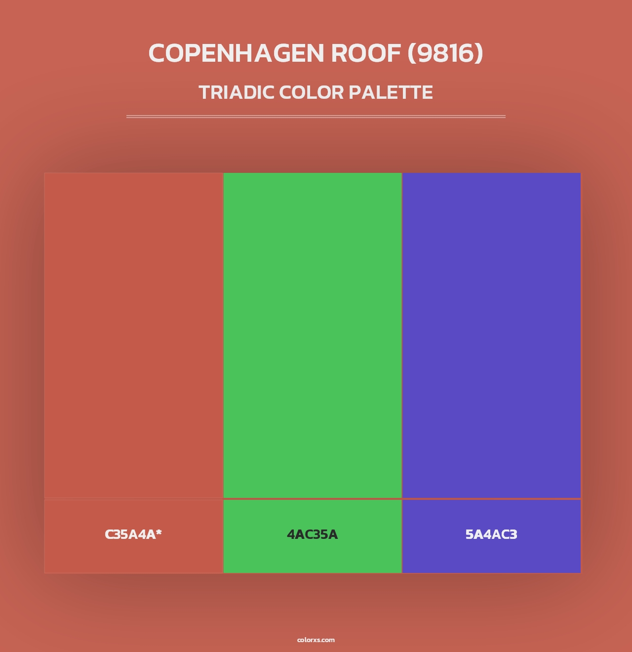 Copenhagen Roof (9816) - Triadic Color Palette