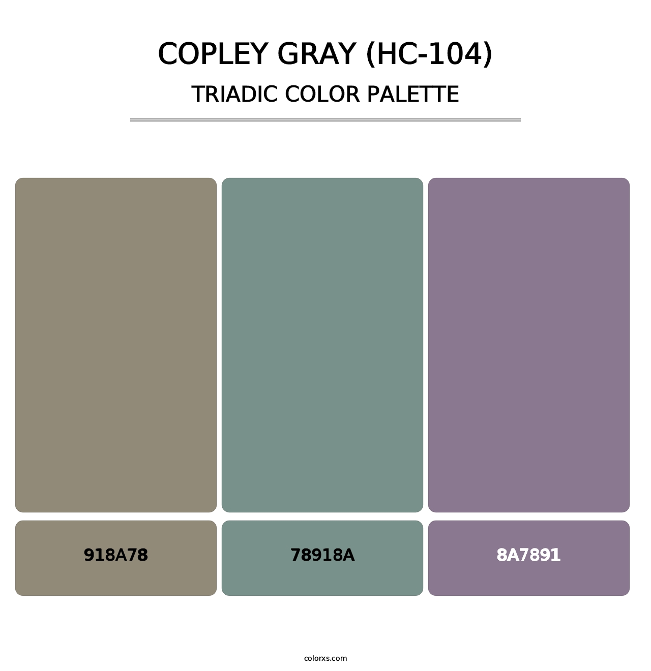 Copley Gray (HC-104) - Triadic Color Palette