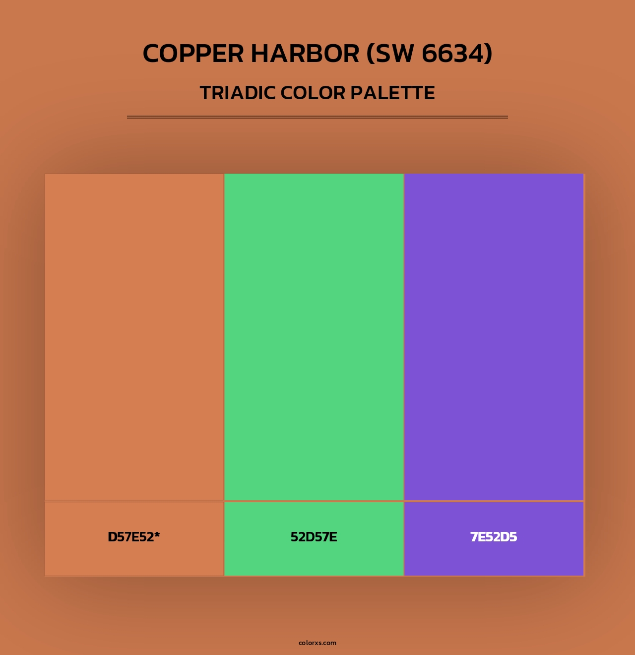 Copper Harbor (SW 6634) - Triadic Color Palette