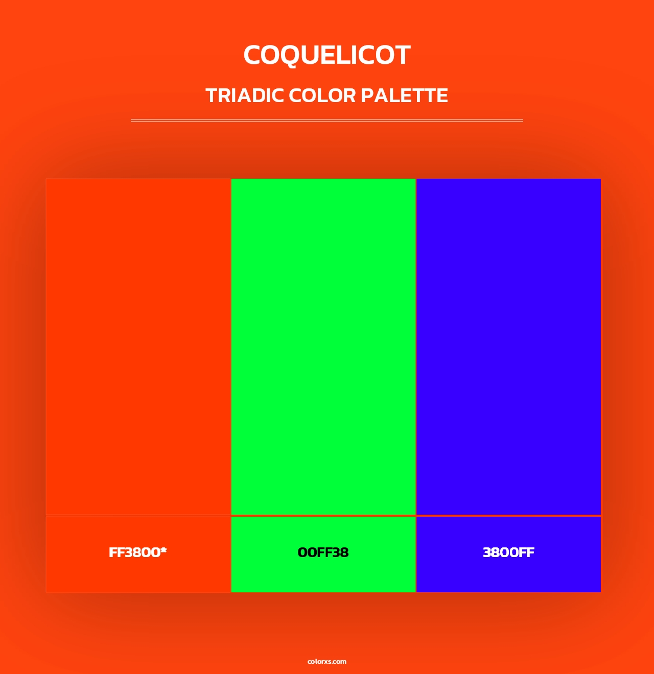 Coquelicot - Triadic Color Palette