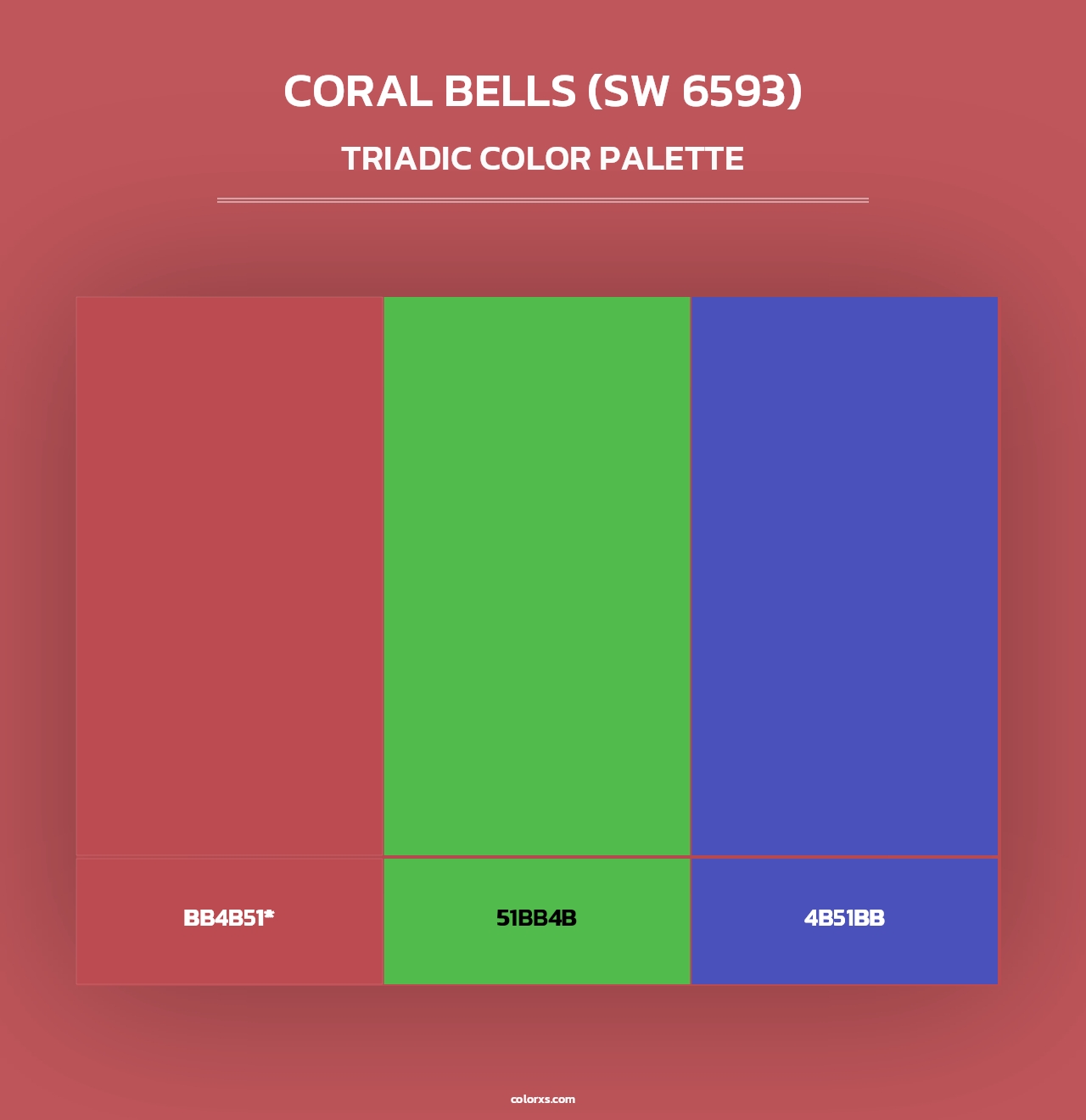 Coral Bells (SW 6593) - Triadic Color Palette