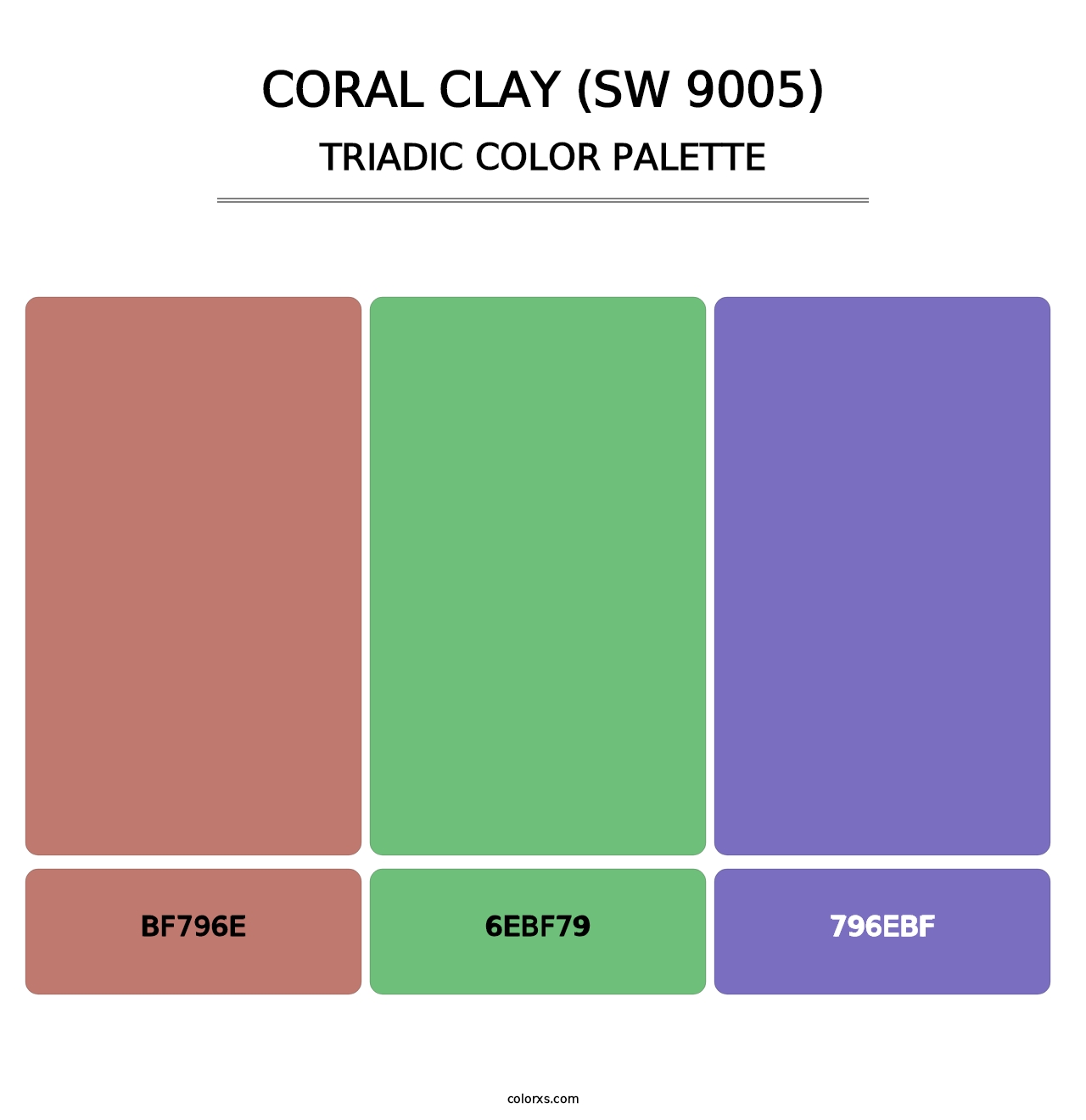 Coral Clay (SW 9005) - Triadic Color Palette