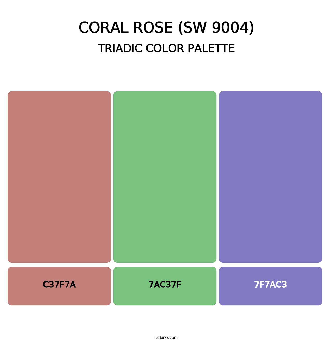 Coral Rose (SW 9004) - Triadic Color Palette