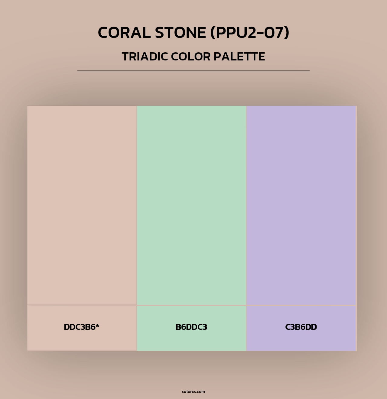 Coral Stone (PPU2-07) - Triadic Color Palette