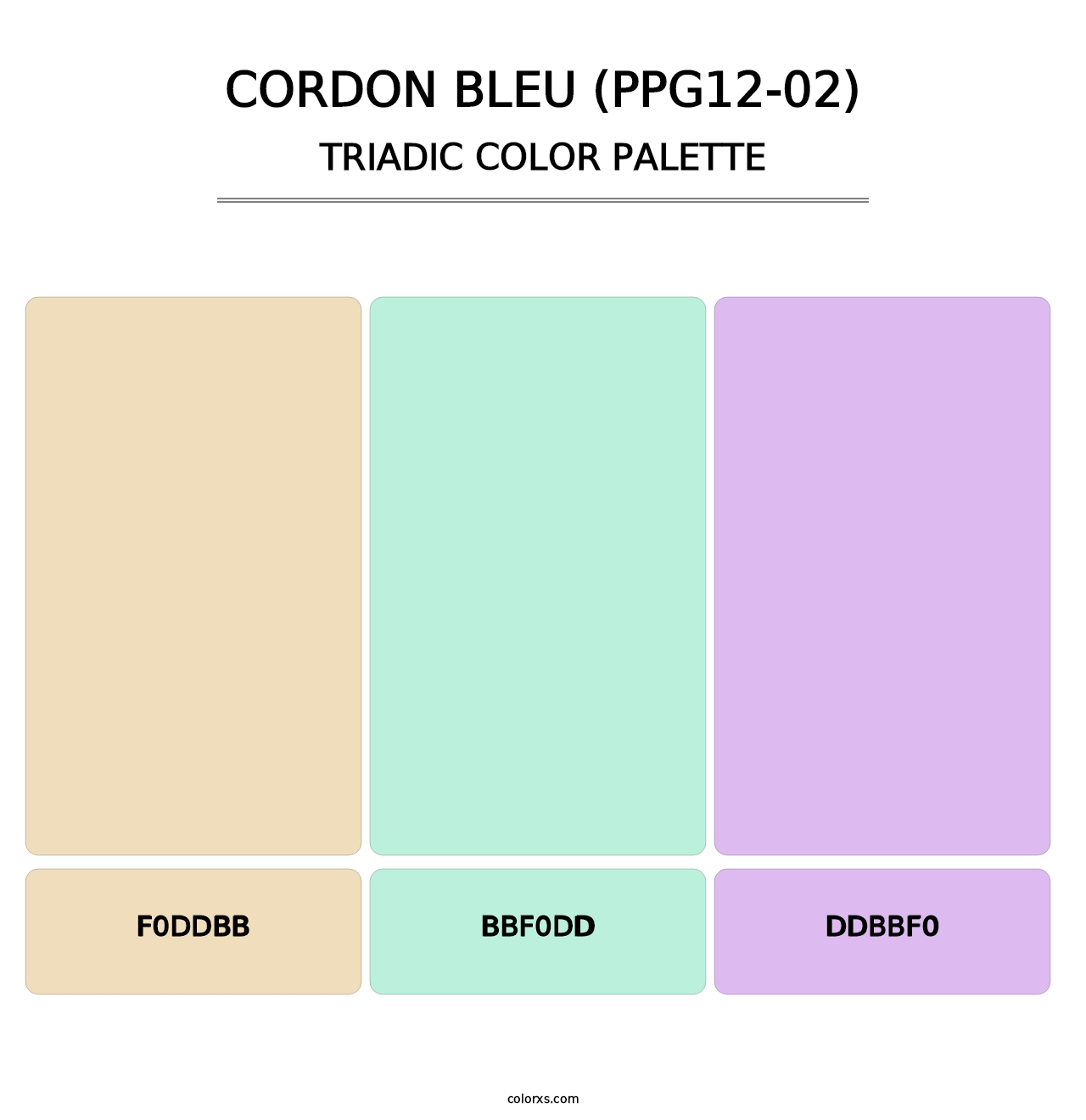 Cordon Bleu (PPG12-02) - Triadic Color Palette