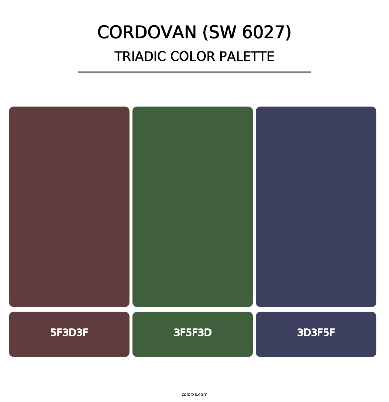 Cordovan (SW 6027) - Triadic Color Palette
