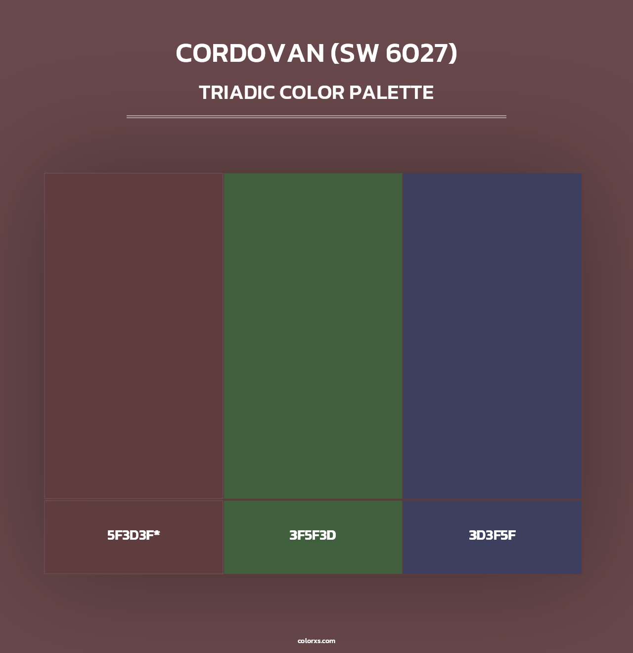 Cordovan (SW 6027) - Triadic Color Palette