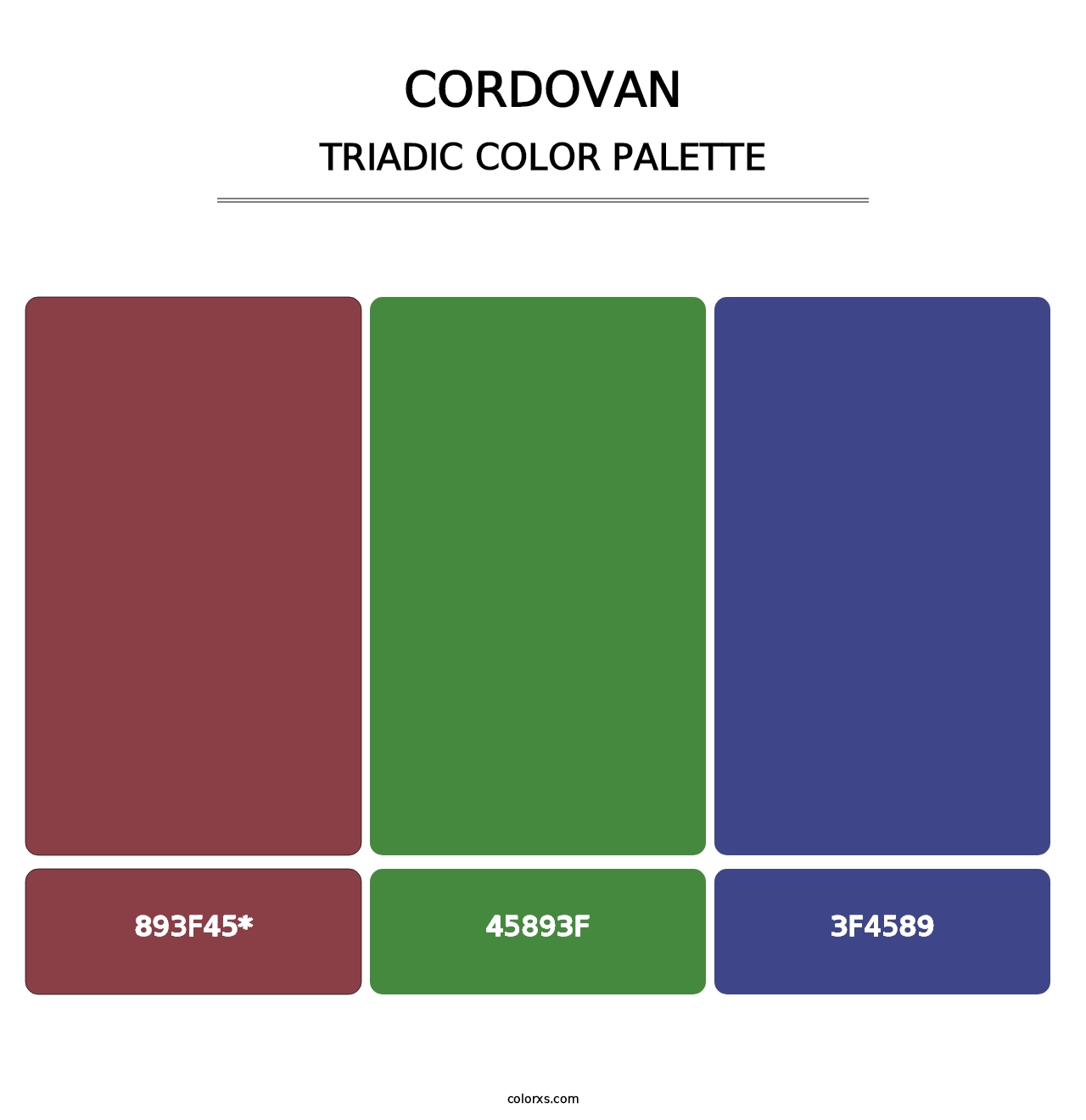 Cordovan - Triadic Color Palette
