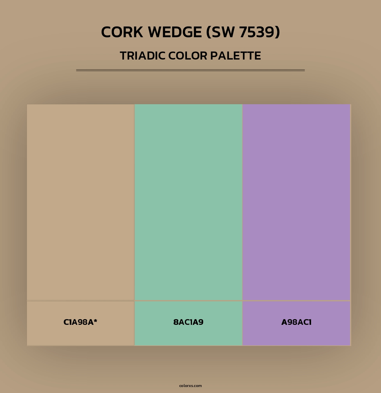 Cork Wedge (SW 7539) - Triadic Color Palette