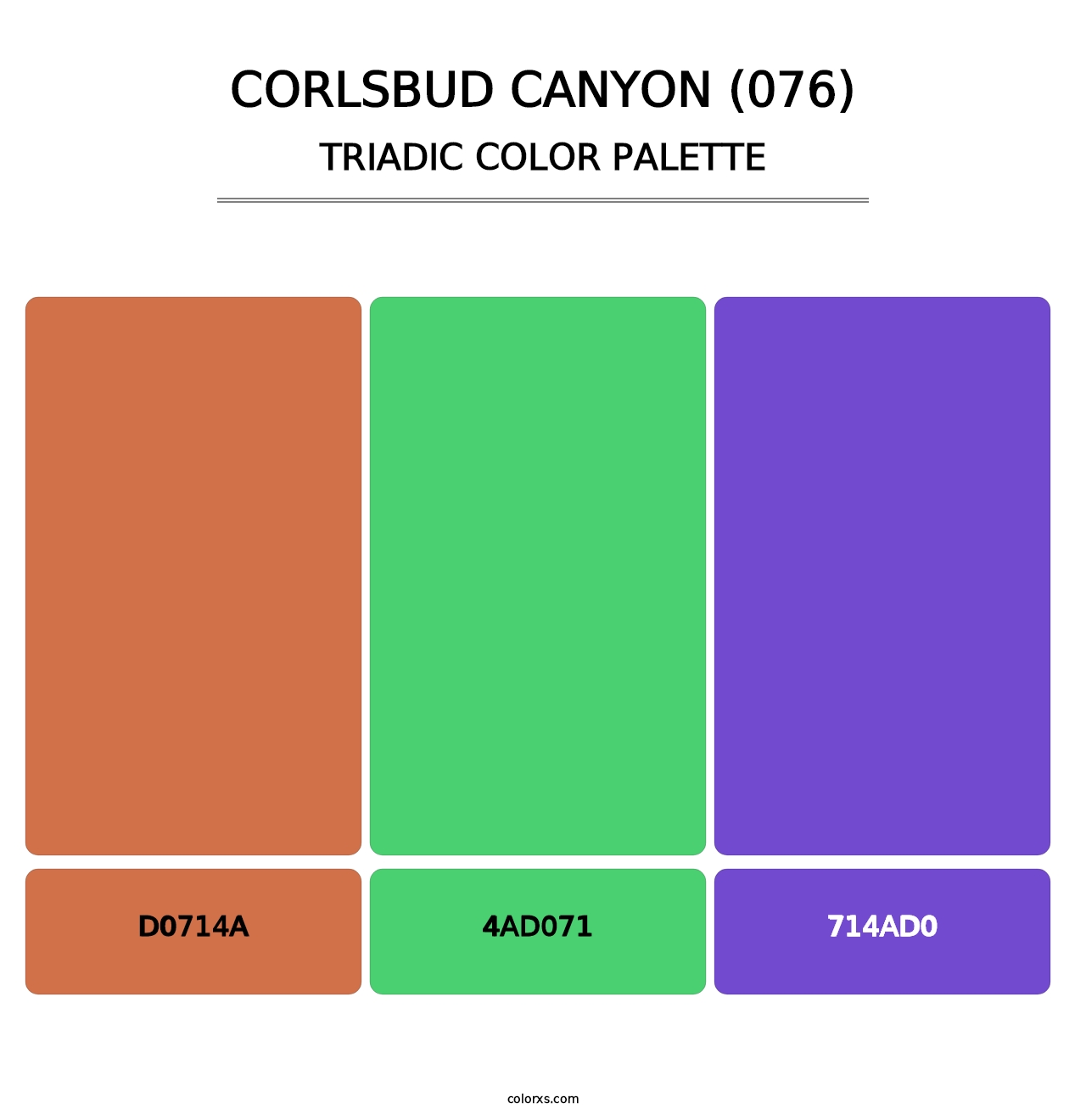 Corlsbud Canyon (076) - Triadic Color Palette