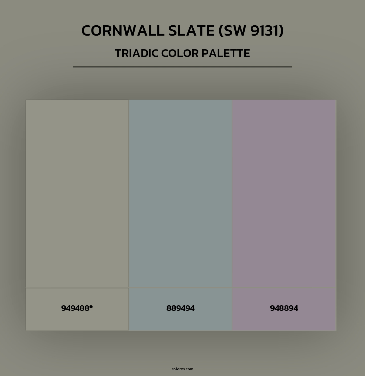 Cornwall Slate (SW 9131) - Triadic Color Palette
