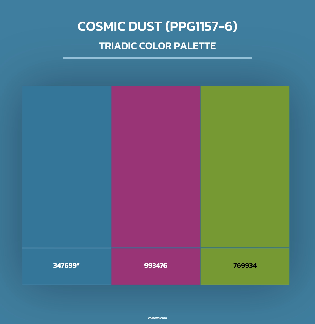 Cosmic Dust (PPG1157-6) - Triadic Color Palette
