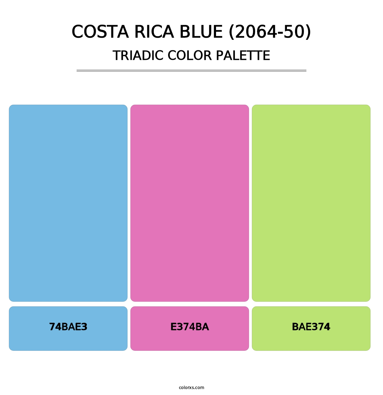 Costa Rica Blue (2064-50) - Triadic Color Palette