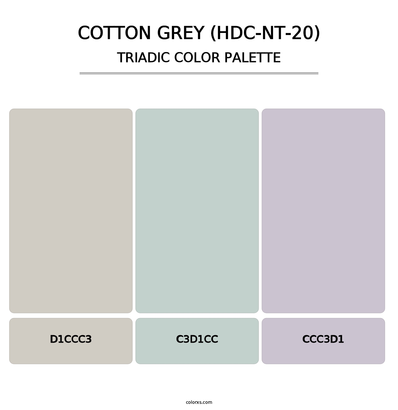 Cotton Grey (HDC-NT-20) - Triadic Color Palette
