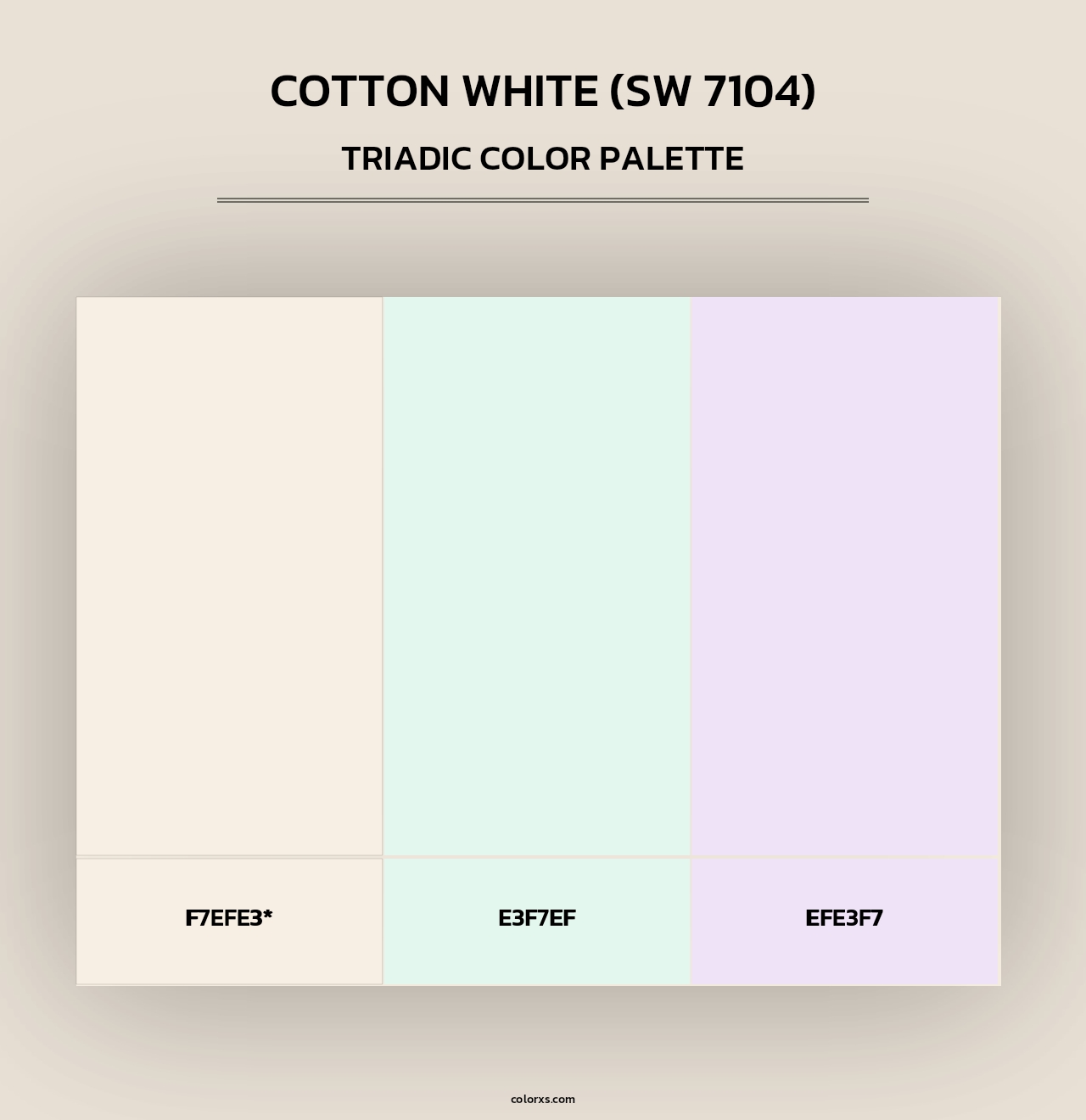 Cotton White (SW 7104) - Triadic Color Palette