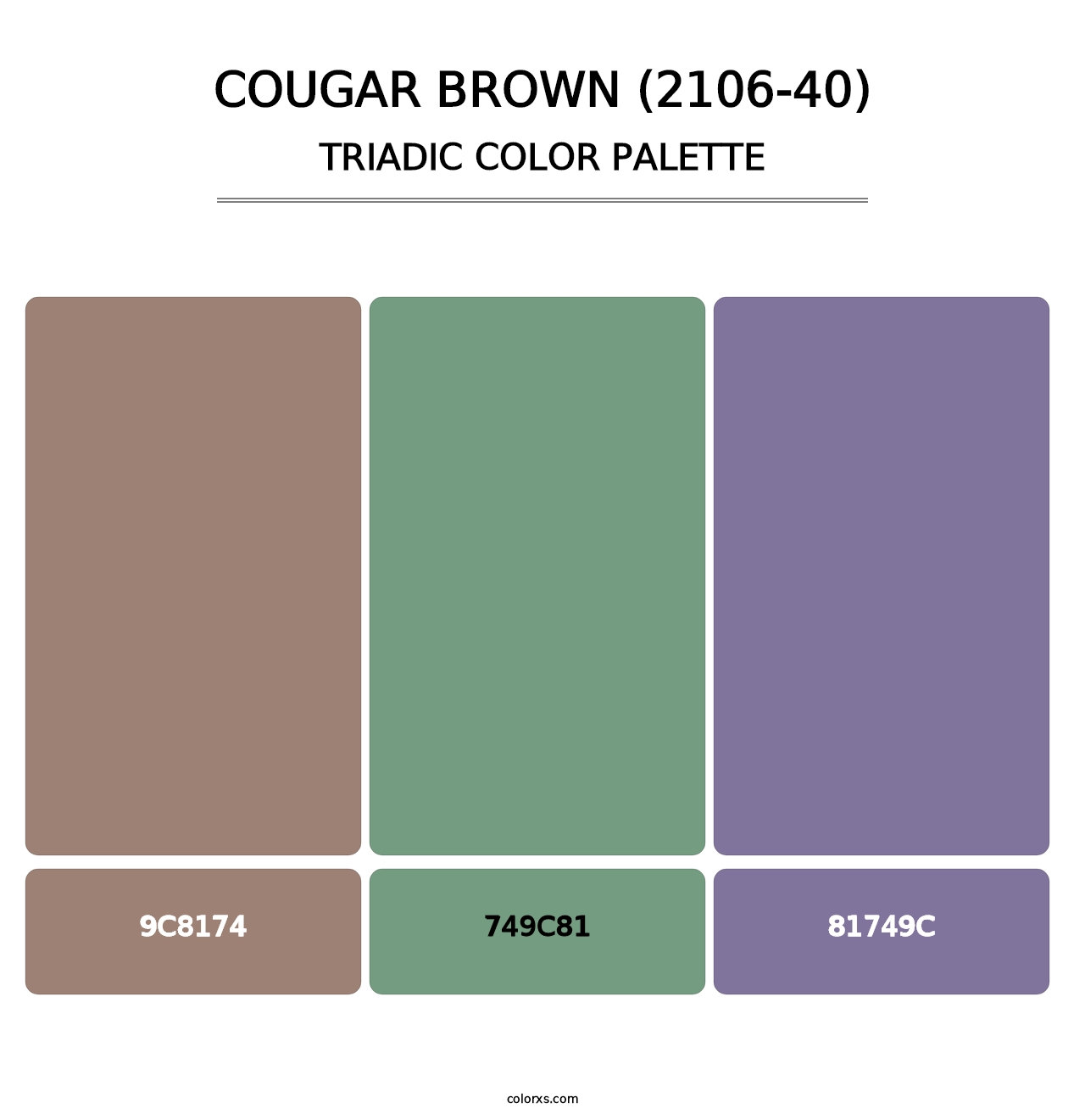 Cougar Brown (2106-40) - Triadic Color Palette