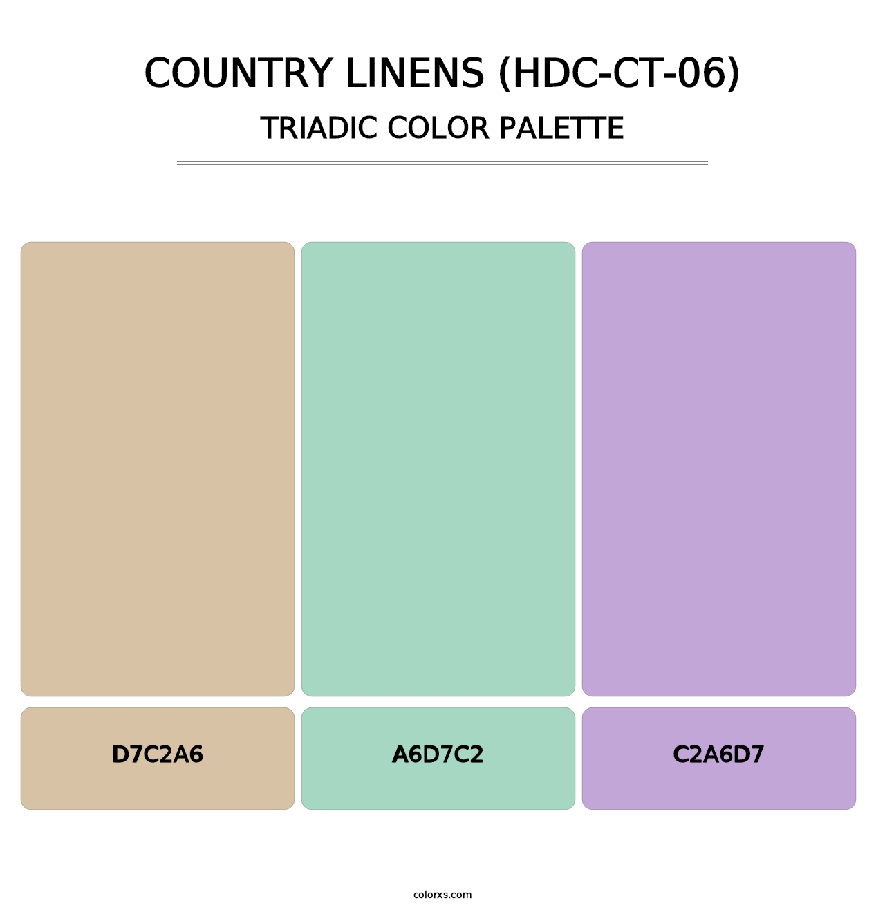 Country Linens (HDC-CT-06) - Triadic Color Palette