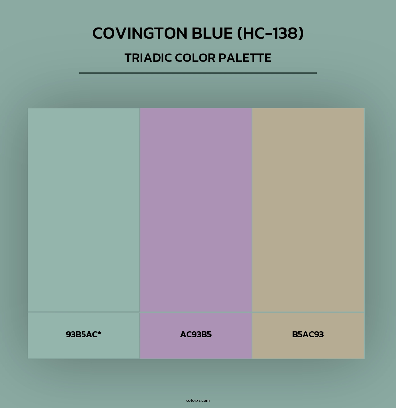 Covington Blue (HC-138) - Triadic Color Palette